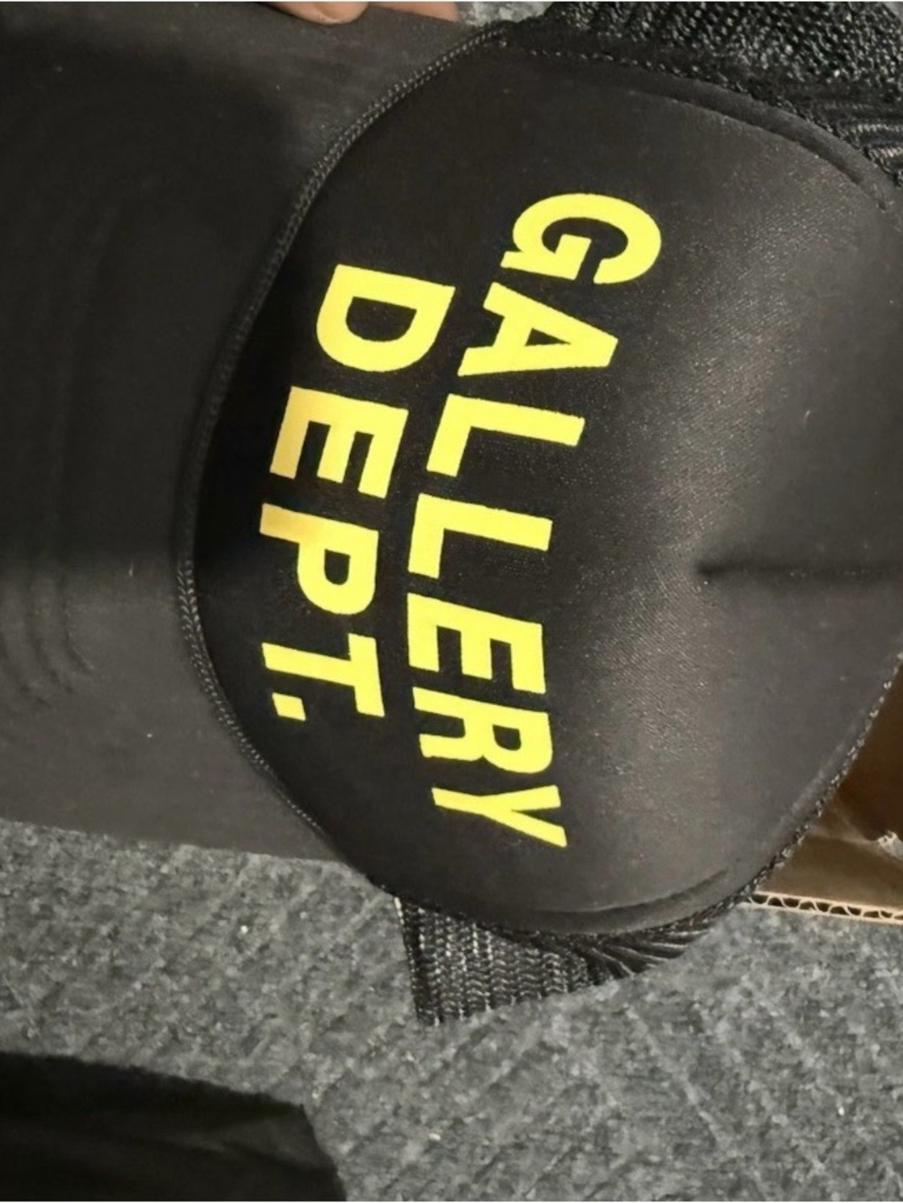 Gallery Dept Black Cap with Neon Yellow Logo